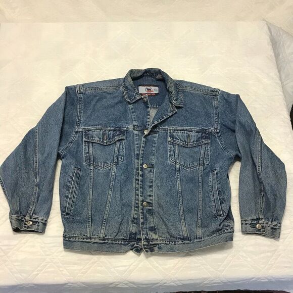 Bugle Boy Other - Vtg‎ Bugle Boy The Millennium Series 7M Denim Blue Jean Jacket Coat Mens Large